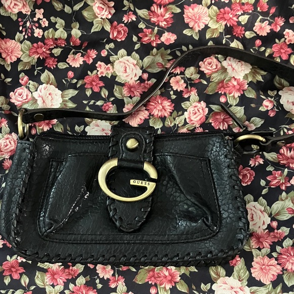 Guess Handbags - GUESS Black Leather mini handbag  with Gold Accent